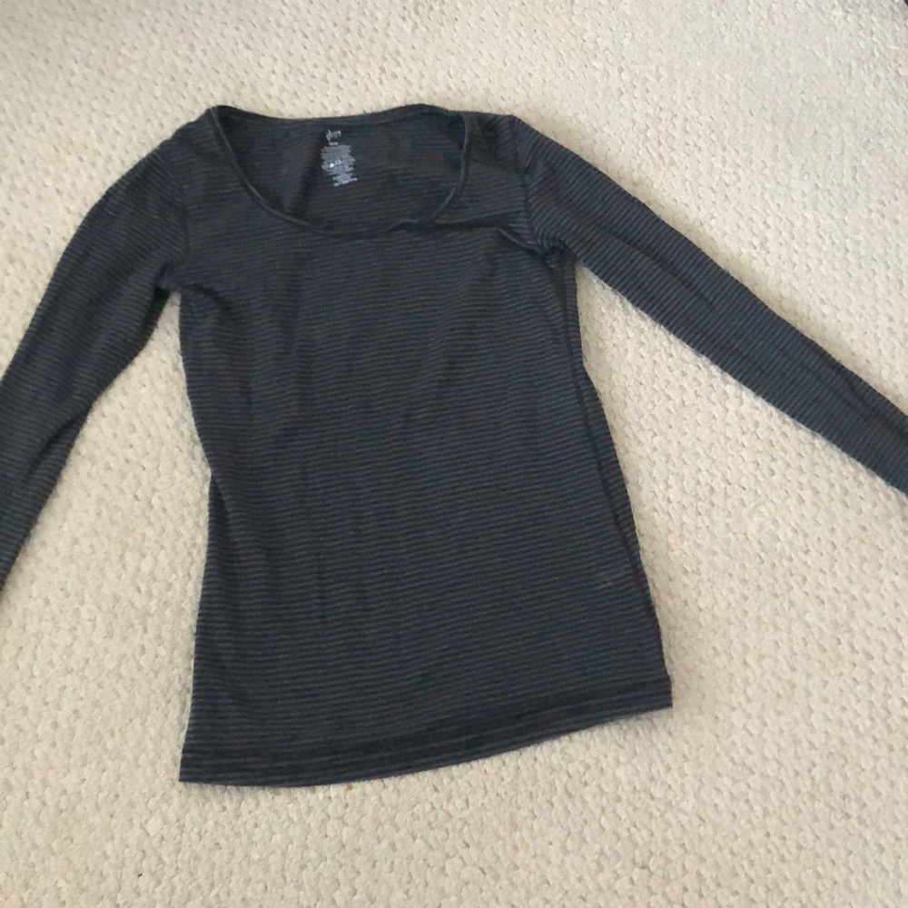A black and grey striped long sleeve